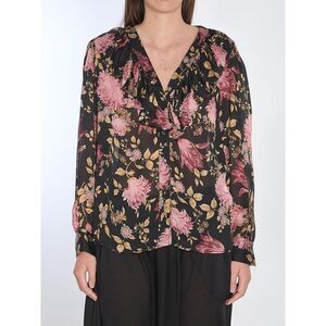 CHLOE Women's Printed Silk Blouse Women BLACK Shirts